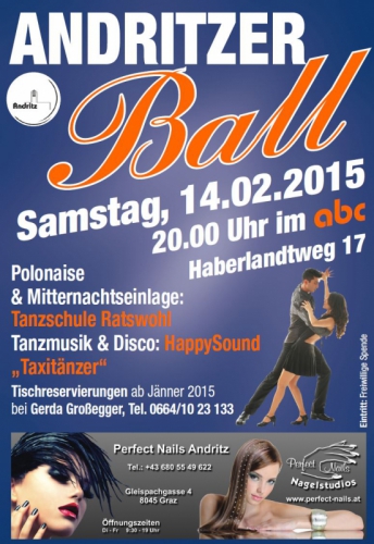 Andritzer Ball im abc Sa 14.2.15 Tanzmusik mit Allround Dancer Taxitänzer ab 20h